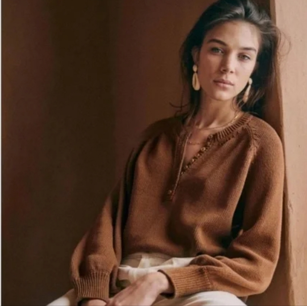 Sezane Leontine Jumper in Coffee Brown